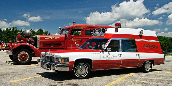 Ahrens-Fox Engine + Cadillac Ambulaance